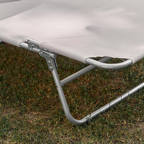 Rootz Adjustable Sun Lounger with Canopy - Garden Lounger - Beach Chair - Foldable, Portable, UV Protection - 195cm x 90cm x 63cm