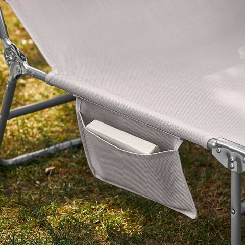 Rootz Adjustable Sun Lounger with Canopy - Garden Lounger - Beach Chair - Foldable, Portable, UV Protection - 195cm x 90cm x 63cm