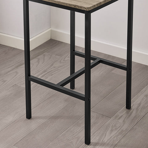 Rootz 3-Piece Bar Table Set - Bar Stools - Dining Set - MDF Veneer Top - Metal Frame - Lightweight & Durable - Easy Maintenance - Table: 89cm x 45cm x 87cm, Stools: 39cm x 41cm x 95cm