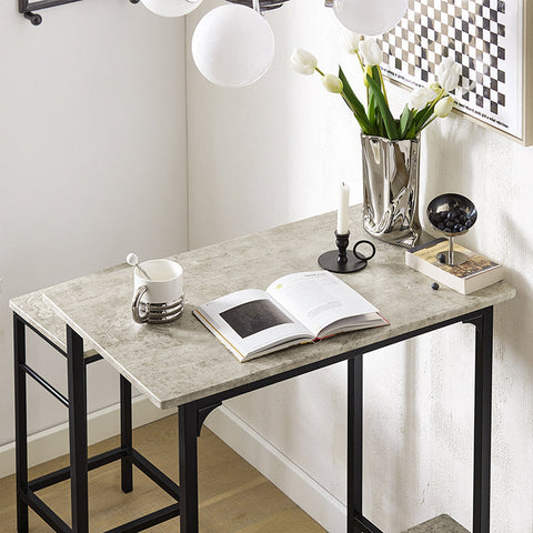 Rootz 3-Piece Bar Table Set - Bar Stools - Dining Set - MDF Veneer Top - Durable & Lightweight - Easy Maintenance - Table: 80cm x 87cm x 50cm, Stools: 32cm x 57cm x 32cm
