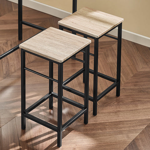 Rootz 5-Piece Bar Table Set - Bar Stools - Dining Set - Sturdy Metal Frame - High Load Capacity - Space-Saving Design - Table: 100cm x 87cm x 60cm; Stools: 32cm x 57cm x 32cm