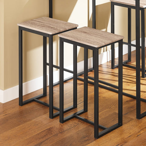 Rootz 5-Piece Bar Table Set - Bar Stools - Dining Set - MDF Top with PVC, Metal Frame - Versatile, Durable, Easy Maintenance - Table: 100cm x 96cm x 60cm, Stools: 40cm x 67cm x 30cm