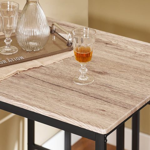 Rootz 5-Piece Bar Table Set - Bar Stools - Dining Set - MDF Top with PVC, Metal Frame - Versatile, Durable, Easy Maintenance - Table: 100cm x 96cm x 60cm, Stools: 40cm x 67cm x 30cm