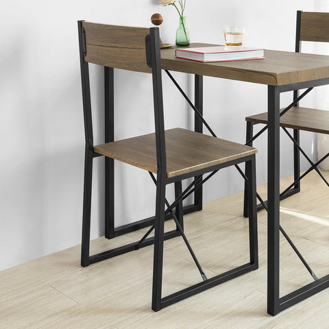 Rootz 3-Piece Dining Set - Compact Kitchen Table with 2 Stools - Space-Saving Design - Scratch-Resistant Floor Protectors - MDF Veneer Top - Metal Frame - Table: 80cm x 75cm x 50cm, Stool: 41cm x 89cm x 44cm