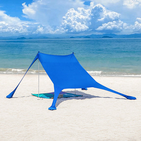 Rootz Portable Shade Sail - Sun Shade - Beach Tent - Polyester and Lycra - UV Protection - 300cm x 300cm x 200cm