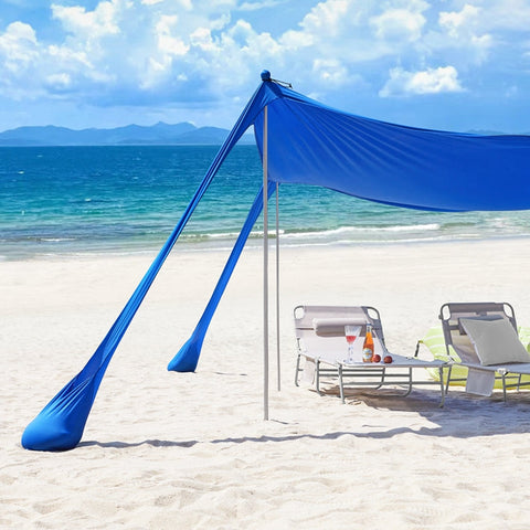 Rootz Sun Shade Sail Canopy - Beach Tent - Camping Canopy - Provides UV Protection - 400cm x 400cm x 200cm