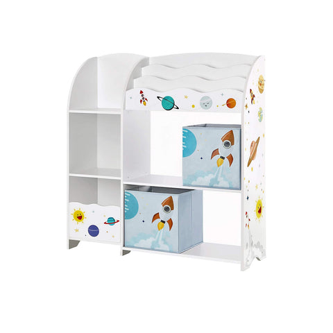 Rootz Children's Toy Shelf - Kids Bookcase - Toy Organizer - Storage Box - Classic White - 93cm x 30cm x 100cm