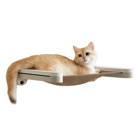 Rootz Wall-Mounted Cat Hammock - Cat Bed - Pet Lounger - Space-saving - 46.6cm x 28cm x 7.4cm