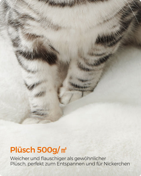Rootz Cat Scratching Post - Cat Tree - Cat Climbing Frame - Chipboard Construction - Plush Covering - Sisal Rope - 55cm x 45cm x 138cm