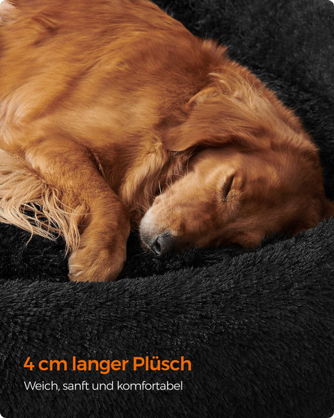 Rootz Plush Dog Bed - Pet Bed - Cozy Cushion - Soft Filling - Lightweight - Ink Black - 120cm x 20cm - 3.2kg