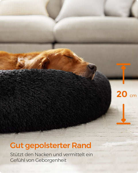Rootz Plush Dog Bed - Pet Bed - Cozy Cushion - Soft Filling - Lightweight - Ink Black - 120cm x 20cm - 3.2kg