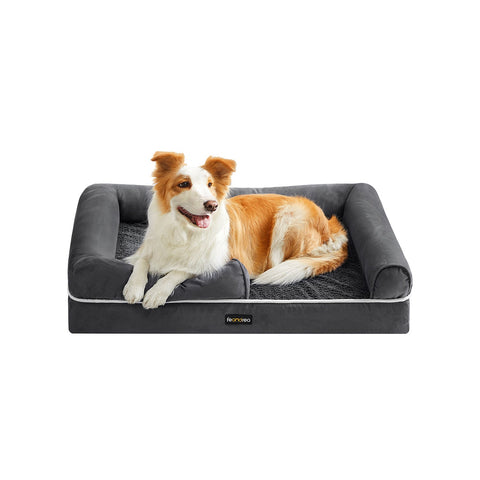 Rootz Plush Dog Bed - Pet Bed - Cozy Bed - TPU Coating - Imitation Suede - PP Padding - Large Size - Lightweight - 91cm x 71cm x 25cm