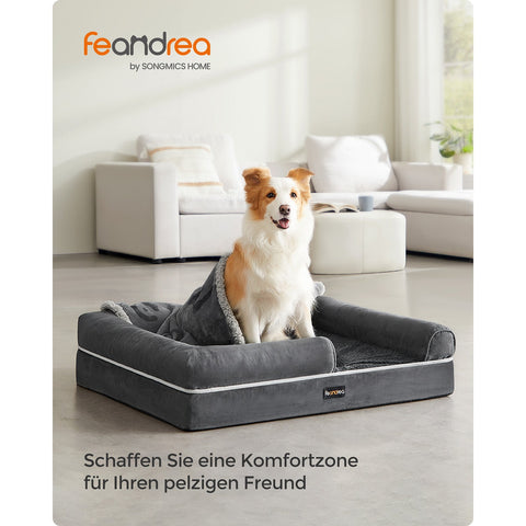 Rootz Plush Dog Bed - Pet Bed - Cozy Bed - TPU Coating - Imitation Suede - PP Padding - Large Size - Lightweight - 91cm x 71cm x 25cm