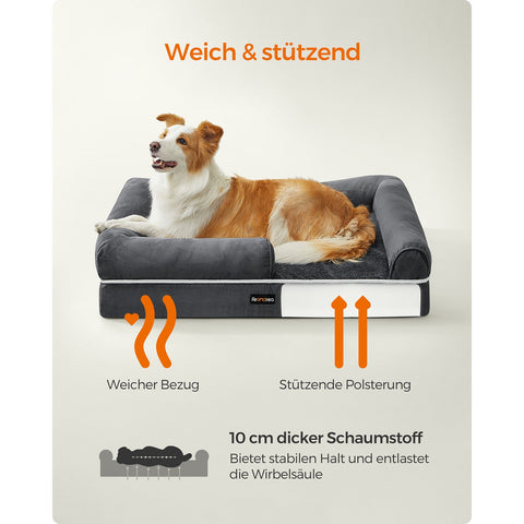 Rootz Plush Dog Bed - Pet Bed - Cozy Bed - TPU Coating - Imitation Suede - PP Padding - Large Size - Lightweight - 91cm x 71cm x 25cm