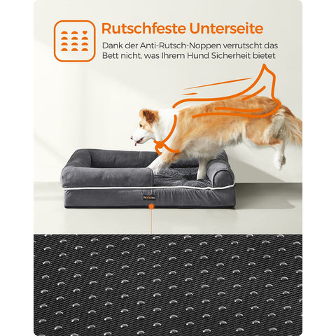 Rootz Plush Dog Bed - Pet Bed - Cozy Bed - TPU Coating - Imitation Suede - PP Padding - Large Size - Lightweight - 91cm x 71cm x 25cm