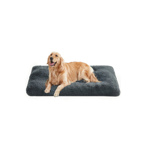 Rootz Dark Gray Dog Bed - Pet Mat - Cushioned Bed - PV Plush Material - PP Filling - Rubber Nubs Fabric - 122cm x 74cm - 10cm Thickness - Lightweight 2.6kg
