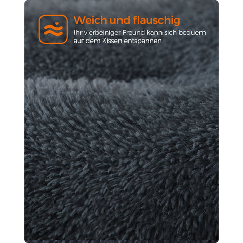 Rootz Dark Gray Dog Bed - Pet Mat - Cushioned Bed - PV Plush Material - PP Filling - Rubber Nubs Fabric - 122cm x 74cm - 10cm Thickness - Lightweight 2.6kg