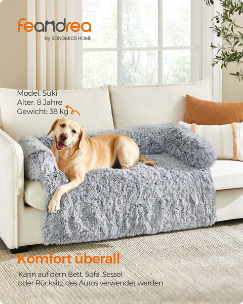 Rootz Ombre Gray Plush Dog Bed - Pet Sofa - Cozy Cushion - Waterproof TPU Coating - Comfortable PP Filling - 122cm x 95cm x 18cm
