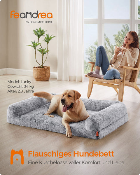 Rootz Ombre Gray Dog Bed - Pet Lounger - Plush Cushion - Orthopedic Support - Lightweight - 122cm x 85cm x 24cm