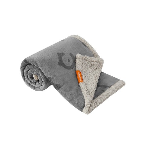Rootz Waterproof Dog Blanket - Pet Throw - Sherpa Blanket - TPU Film - Fluffy Bed Cover - 127cm x 101cm - Lightweight Grey Blanket