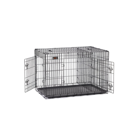 Rootz Pet Cage - Dog Crate - Animal Enclosure - Easy Assembly - Foldable - 2 Lockable Doors - Powder-Coated Iron Wire - 122cm x 74.5cm x 80.5cm