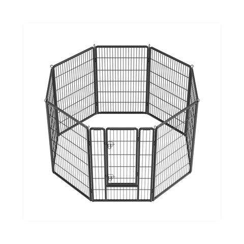Rootz Steel Large Outdoor Dog Run - Pet Enclosure - Exercise Pen - Heavy Duty - Black - 77cm x 120cm - 160cm x 160cm x 120cm - 240cm x 80cm x 120cm - 210cm x 210cm x 120cm - 22.5kg