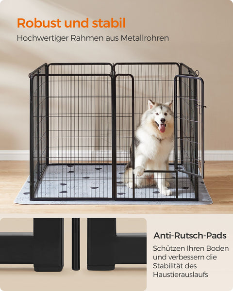 Rootz Steel Large Outdoor Dog Run - Pet Enclosure - Exercise Pen - Heavy Duty - Black - 77cm x 120cm - 160cm x 160cm x 120cm - 240cm x 80cm x 120cm - 210cm x 210cm x 120cm - 22.5kg