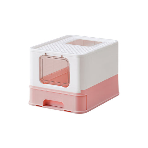 Rootz Cat Litter Box Set - Kitty Toilet - Litter Pan - PP & PC Material - Lightweight - Easy to Clean - 54.3cm x 42.5cm x 37.8cm