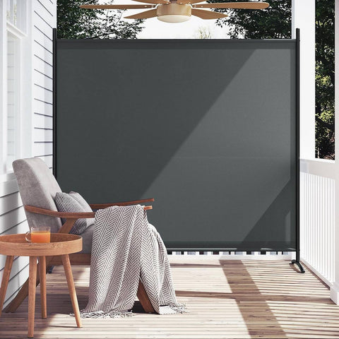 Rootz Outdoor Privacy Screen - Room Divider - Terrace Privacy Wall - Waterproof - 180cm x 177.5cm - Steel Frame - Sun-Resistant