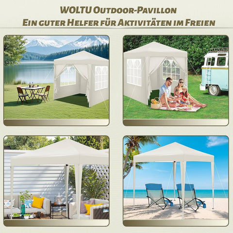 Rootz Outdoor Gazebo - Garden Canopy - Sun Shelter - Rustproof - UV Protection - 2m x 2m x 2.4m