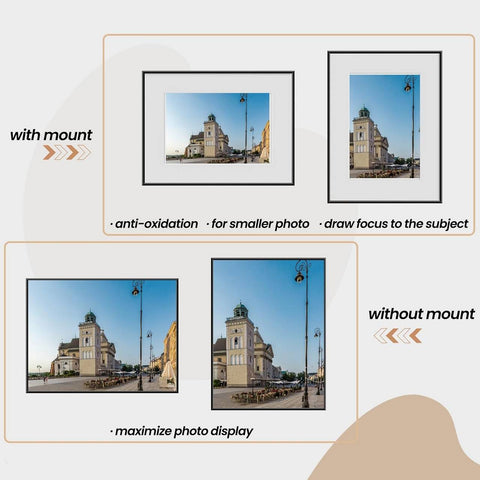 Rootz Premium Picture Frame Set - Photo Display - Memory Frames - Durable Aluminum Alloy - Versatile Wall & Table Mounting - 10x15cm to 30x40cm