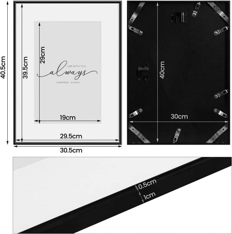 Rootz Premium Picture Frame Set - Photo Display - Memory Frames - Durable Aluminum Alloy - Versatile Wall & Table Mounting - 10x15cm to 30x40cm