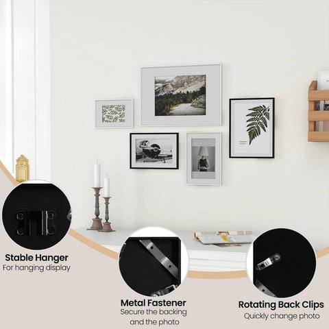 Rootz Premium Picture Frame Set - Photo Display - Memory Frames - Durable Aluminum Alloy - Versatile Wall & Table Mounting - 10x15cm to 30x40cm
