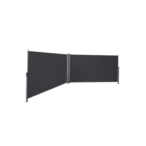 Rootz Awning - Double-sided Awning - Extendable - Made Of Thickened Polyester - Reversible Patio Awning - Sun Shelter - Dual-screened Patio Shade - Aluminum - Anthracite - 160 cm x 600 cm (H x L)
