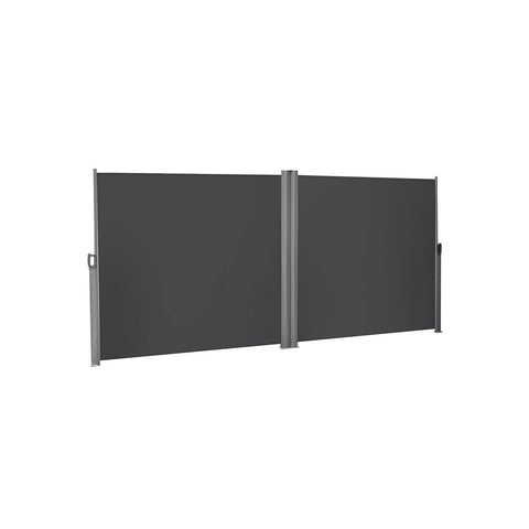 Rootz Awning - Double-sided Awning - Extendable - Made Of Thickened Polyester - Reversible Patio Awning - Sun Shelter - Dual-screened Patio Shade - Aluminum - Anthracite - 160 cm x 600 cm (H x L)