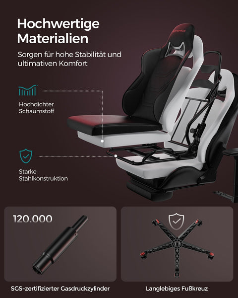 Rootz Ergonomic Office Chair - Armchair - Lumbar Support - Black Red - 65cm x 63cm x 110cm
