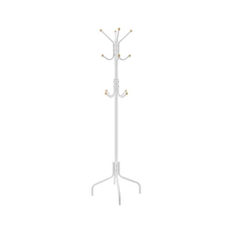Rootz White Steel Coat Rack - Garment Stand - Clothing Organizer - Max Load 5kg - 55cm x 180cm x 55cm