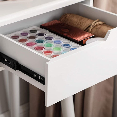 Rootz Dressing Table - Dressing Table With Mirror And Lighting - Country House Style - Makeup Desk - Lighted Vanity Mirror Desk - Light-up Vanity Table - MDF - Pinewood - White - 80 x 40 x 130.5 cm (L x W x H)