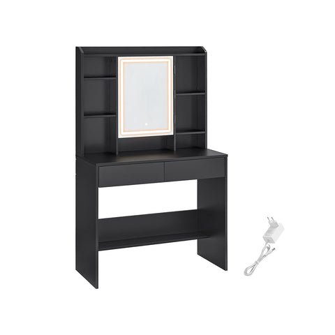 Rootz Vanity Table with Lights - Makeup Desk - Lighted Mirror - Storage Drawers - 100cm x 50cm x 75cm