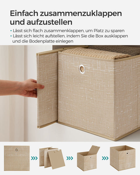 Rootz 6 Pack Storage Box - Organizer Bins - Cardboard Boxes - Non-Woven Fabric - Mottled Gray - 30cm x 30cm x 30cm - Lightweight - Durable - Spacious