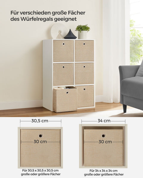 Rootz 6 Pack Storage Box - Organizer Bins - Cardboard Boxes - Non-Woven Fabric - Mottled Gray - 30cm x 30cm x 30cm - Lightweight - Durable - Spacious