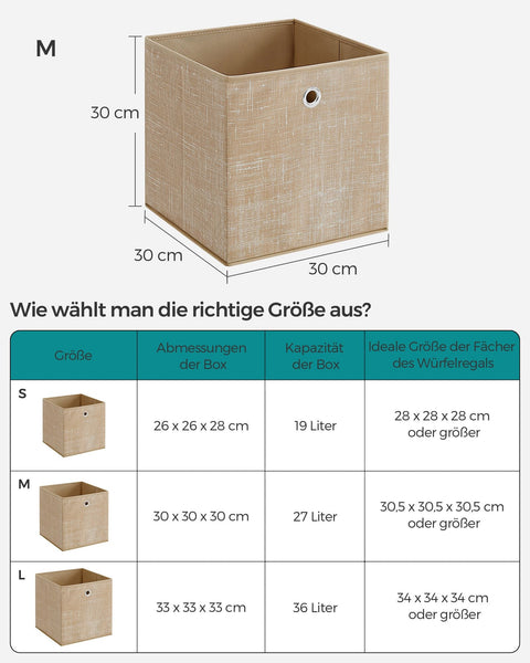 Rootz 6 Pack Storage Box - Organizer Bins - Cardboard Boxes - Non-Woven Fabric - Mottled Gray - 30cm x 30cm x 30cm - Lightweight - Durable - Spacious