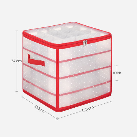 Rootz Storage Box Set - Organizer Bins - Container - Semi-transparent Red - PP Plastic - Cardboard - Lightweight - Durable - Versatile - 34.5cm x 34.5cm x 34cm