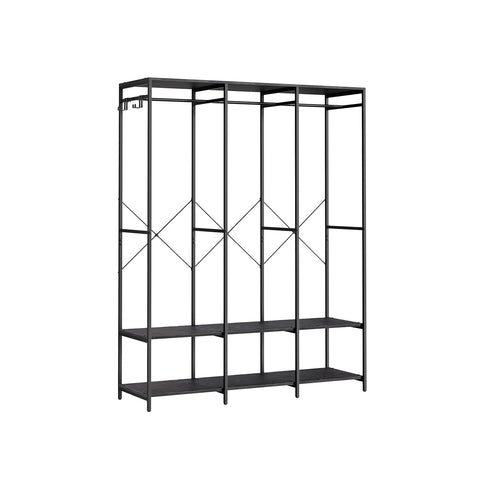 Rootz Clothes Rack - Garment Organizer - Wardrobe Stand - Steel Chipboard - Heavy Duty - 40cm x 141cm x 180cm