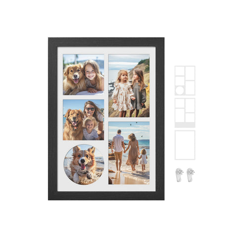 Rootz Modern Photo Frame Set - Picture Frame - Wall Decor - MDF Glass - Lightweight - Easy to Hang - Stylish Design - 36.5cm x 26cm x 1.5cm