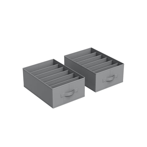 Rootz Wardrobe Organizer 6 Compartments Set - Clothing Storage - Closet Dividers - Non-woven Fabric - 42cm x 30cm x 17cm