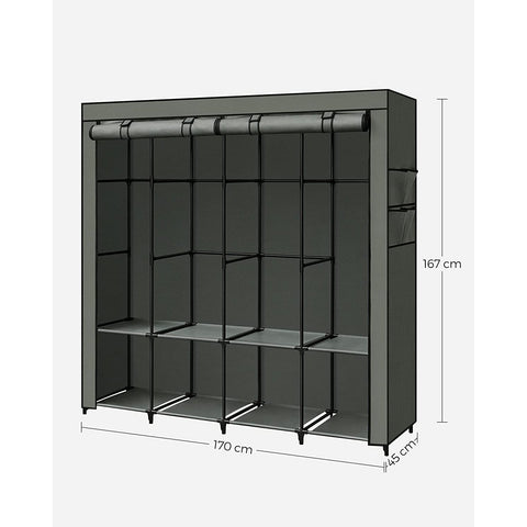 Rootz Wardrobe Organizer - Closet Organizer - Anti-Tip Furniture Strap - Storage Solution - Easy Assembly - 120cm x 60cm x 180cm