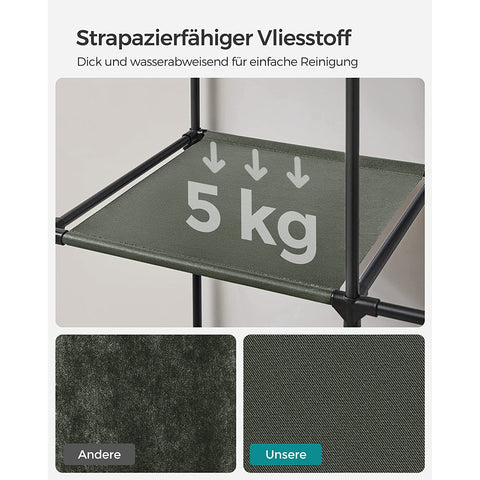 Rootz Wardrobe Organizer - Closet Organizer - Anti-Tip Furniture Strap - Storage Solution - Easy Assembly - 120cm x 60cm x 180cm