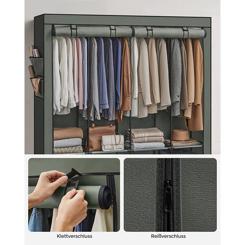 Rootz Wardrobe Organizer - Closet Organizer - Anti-Tip Furniture Strap - Storage Solution - Easy Assembly - 120cm x 60cm x 180cm