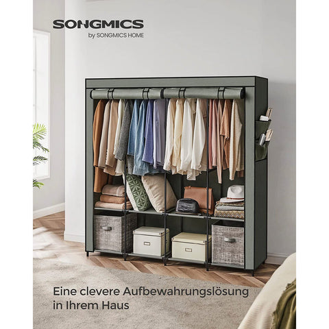 Rootz Wardrobe Organizer - Closet Organizer - Anti-Tip Furniture Strap - Storage Solution - Easy Assembly - 120cm x 60cm x 180cm